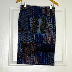 LulaRoe blue/brown women’s pencil skirt